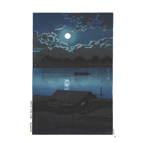 Hasui Kawase, "Arakawa River, Moonlight"