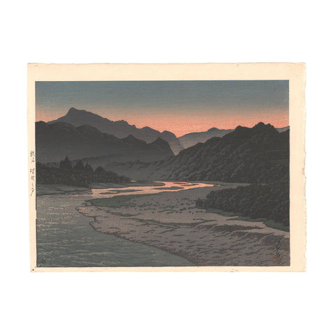 Hasui Kawase, "Evening at Minano, Chichibu"