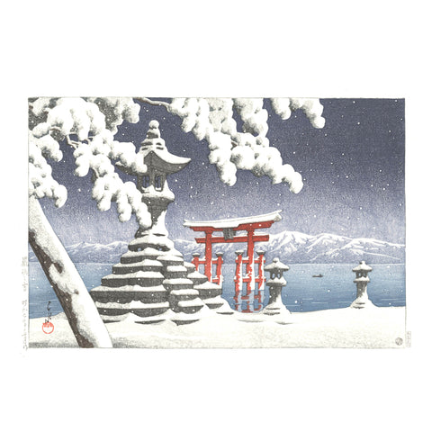 Hasui Kawase, "Itsukushima in Snow"