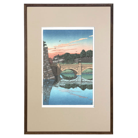 Hasui Kawase, "Morning at Nijubashi"