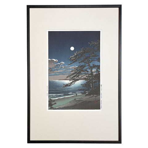 Hasui Kawase, "Ninomiya, Spring Moon"