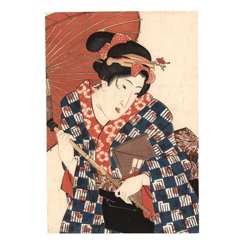 Eisen Keisai "Bijin with Parasol, Genji"