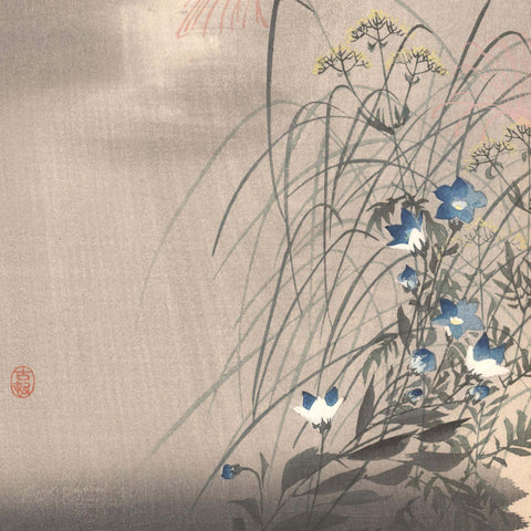 Ohara Koson, "Autumn Grass and Moon"
