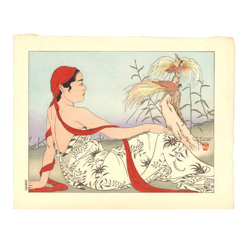 Paul Jacoulet, "Birds of Paradise: Menado, Celebes"