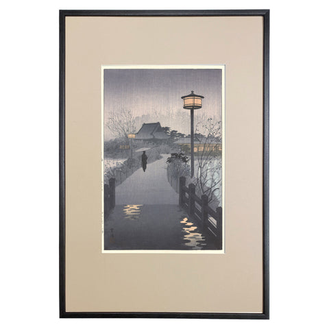 Shiro Kasamatsu, "Night Rain at Shinobazu Pond"