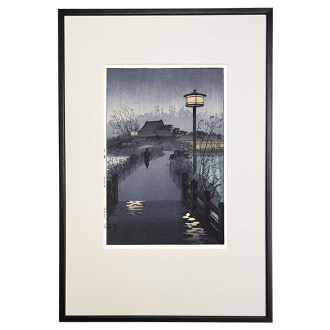 Shiro Kasamatsu, "Night Rain at Shinobazu Pond"