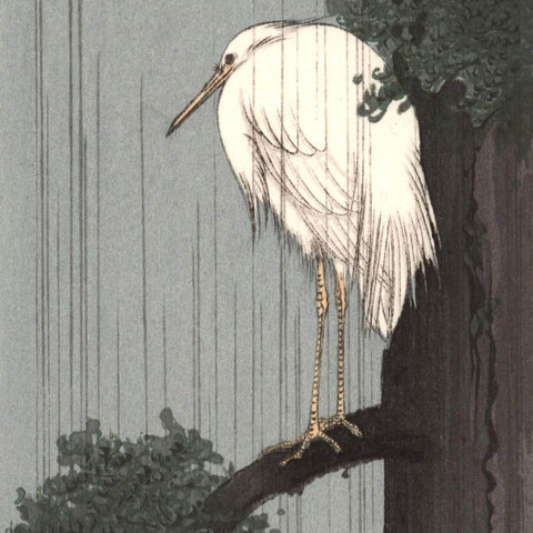 Shoda Koho, " Egret in Rain"