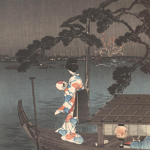 Takahashi Hiroaki (Shotei), "Fireworks at Shubinomatsu"
