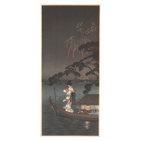 Takahashi Hiroaki (Shotei), "Fireworks at Shubinomatsu"
