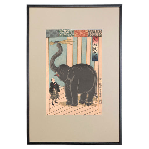 Utagawa Yoshitoyo, "Elephant from India"