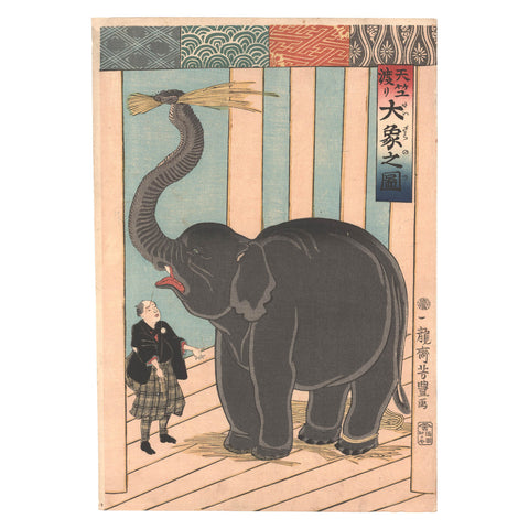 Utagawa Yoshitoyo, "Elephant from India"