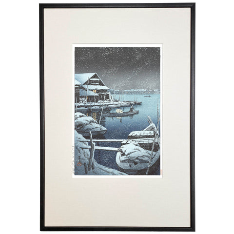 Hasui Kawase, "Snow at Mukojima"