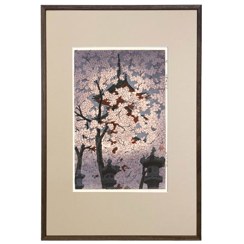 Shiro Kasamatsu, "Cherry Blossoms at Toshogu Shrine, Ueno"