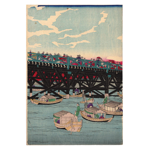 Tsukioka Yoshitoshi, "From the Ryogoku Bridge"
