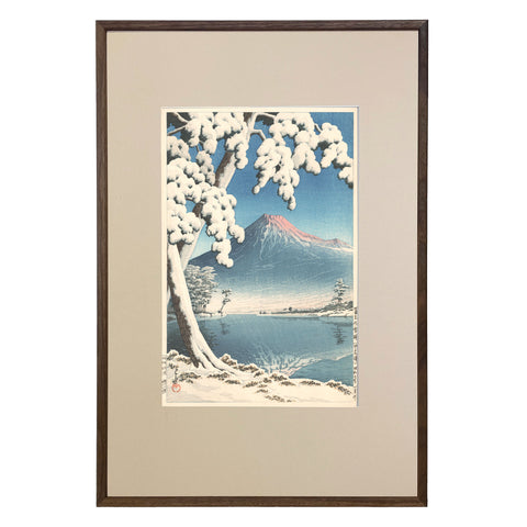 Hasui Kawase, "Clearing After Snowfall, Mt. Fuji"