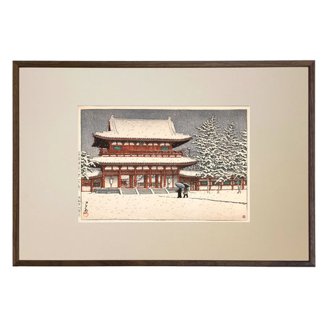 Hasui Kawase, "Snow at Heian Shrine, Kyoto"