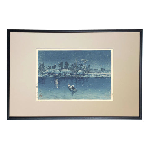 Hasui Kawase, "Snow at Ushibori"