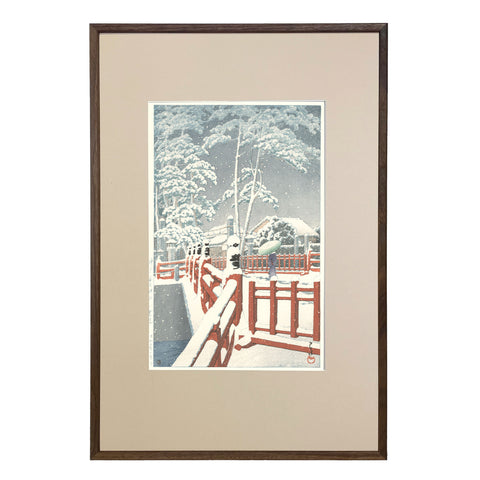 Hasui Kawase, "Yakumo Bridge, Nagata Shrine"