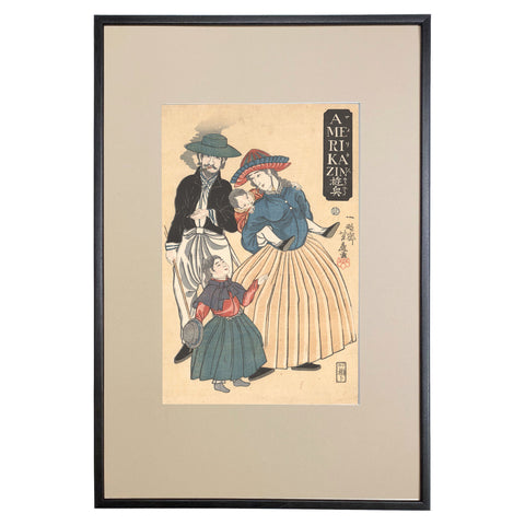 Utagawa Yoshifuji (Ipposai), "Americans on an Outing"