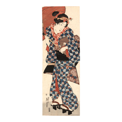 Eisen Kesai "Bijin with Parasol, Genji"