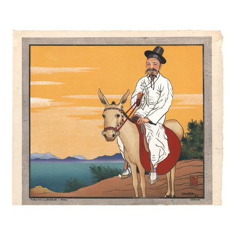 Lilian Miller, "Father Kim on Muleback, Korea"