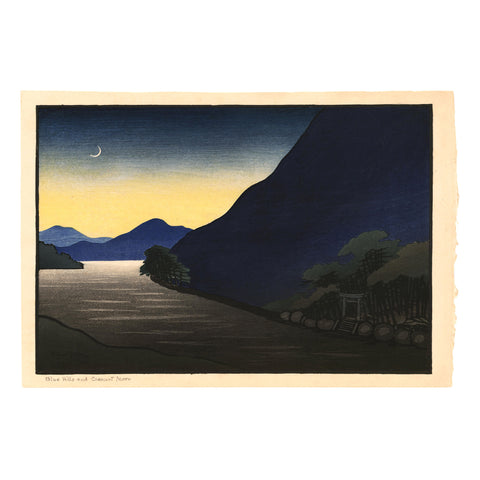Lilian Miller, "Blue Hills and Crescent Moon"