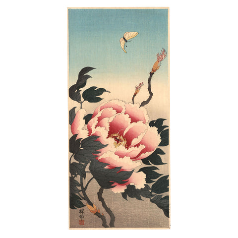 Ohara Koson, "Peony and Butterfly"