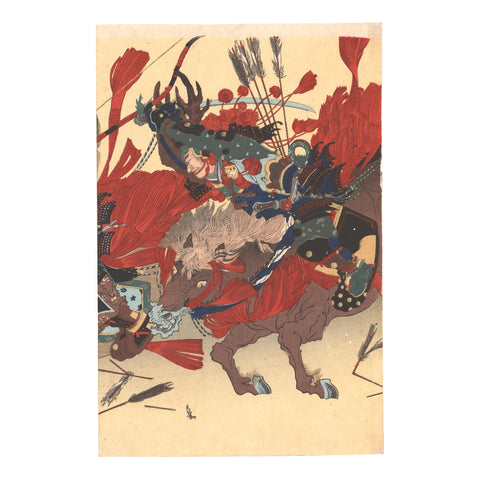 Chinsai Rosetsu, "Taira no Shigmori and Minamoto no Yoshihira in Battle"