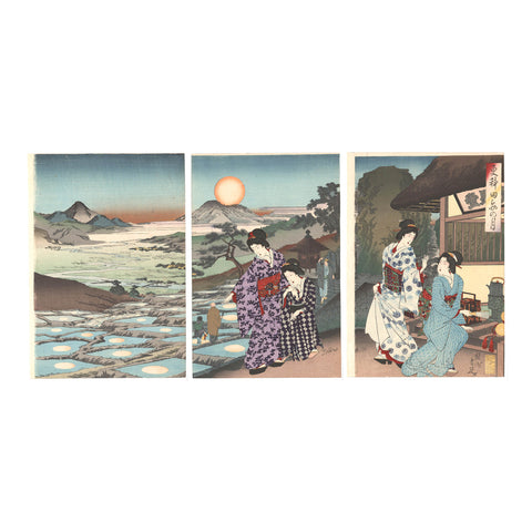 Toyohara Chikanobu, "Moon Viewing at Sarashina Rice Field"