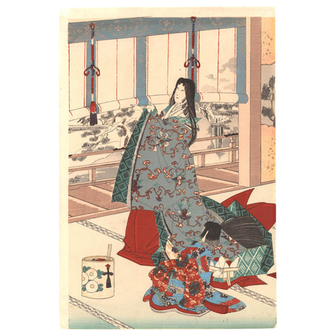 Toyohara Chikanobu, "Reading Poems"