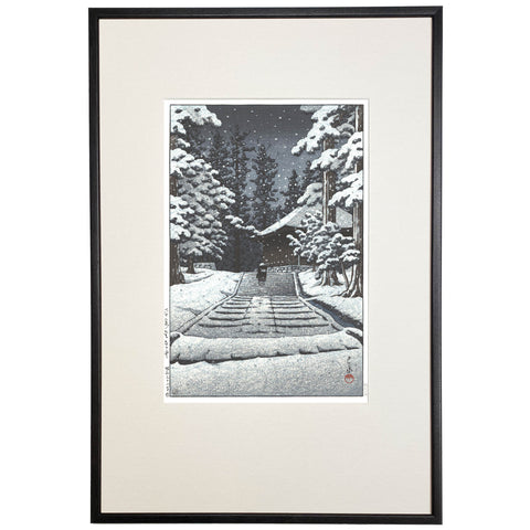 Hasui Kawase, "Konjikido in Snow"
