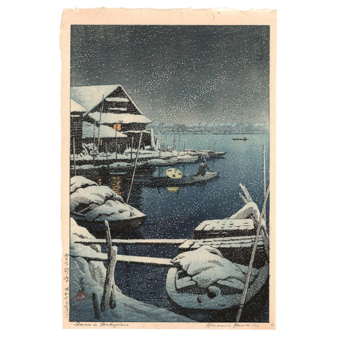 Hasui Kawase, "Snow at Mukojima"