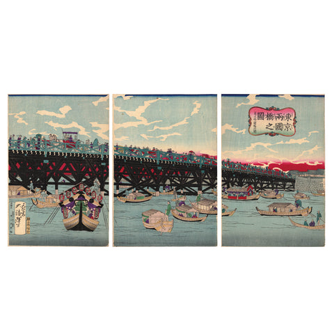 Tsukioka Yoshitoshi, "From the Ryogoku Bridge"