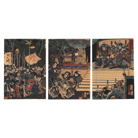 Utagawa Kuniyoshi, "Cao Cao and Soso Accept Surrender of Lu Bu"