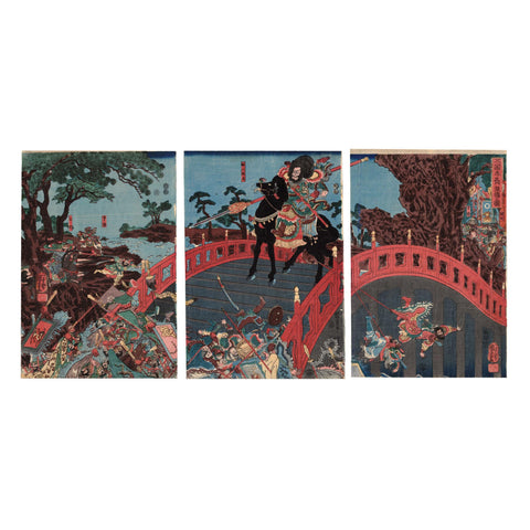 Utagawa Kuniyoshi, "Chohi Defending Chohan Bridge"
