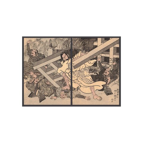 Utagawa Kuniyoshi, "Kikenji Destroying Temple" (Ehon)